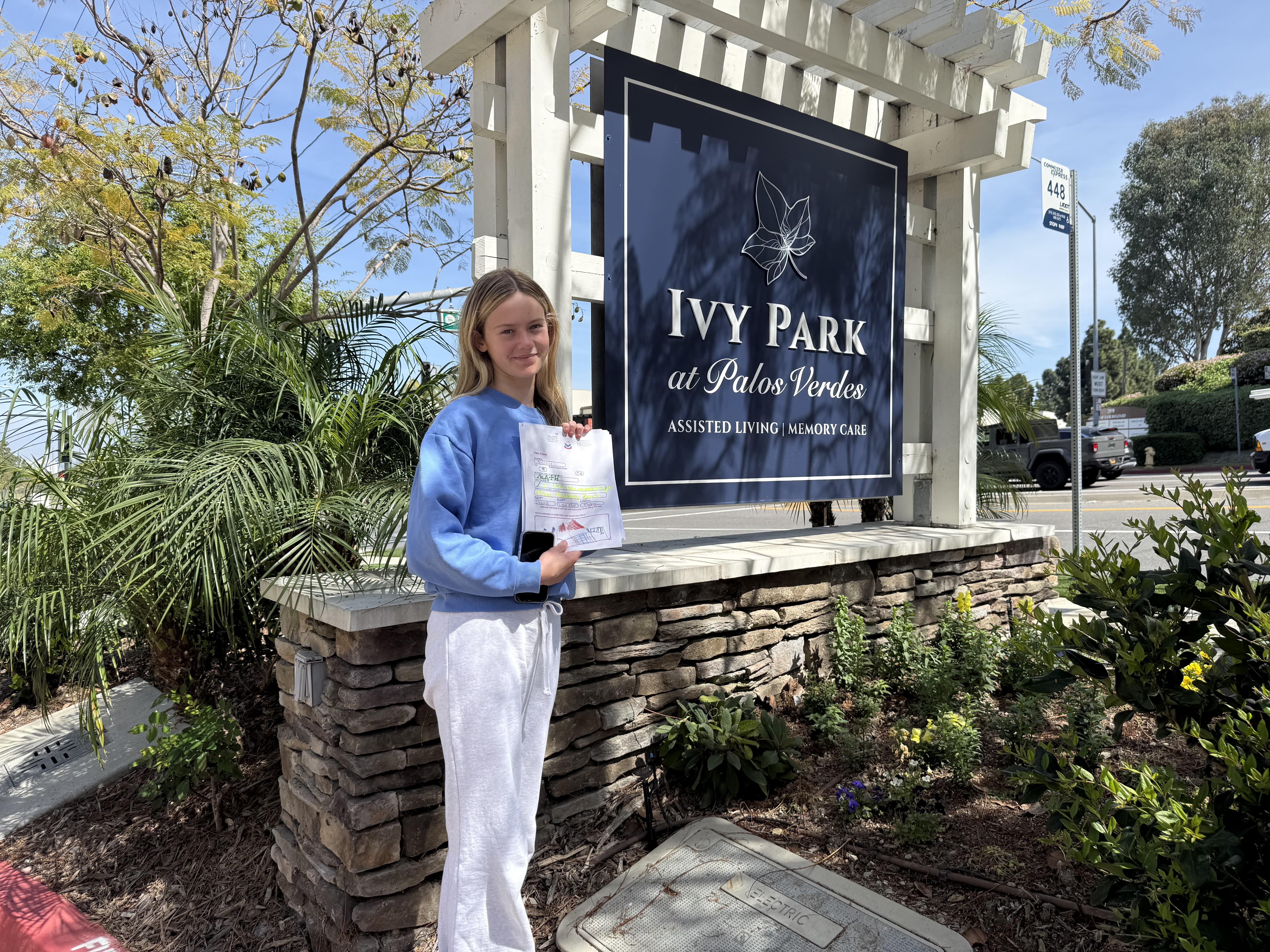 Grace outside Ivy Park at Palos Verdes