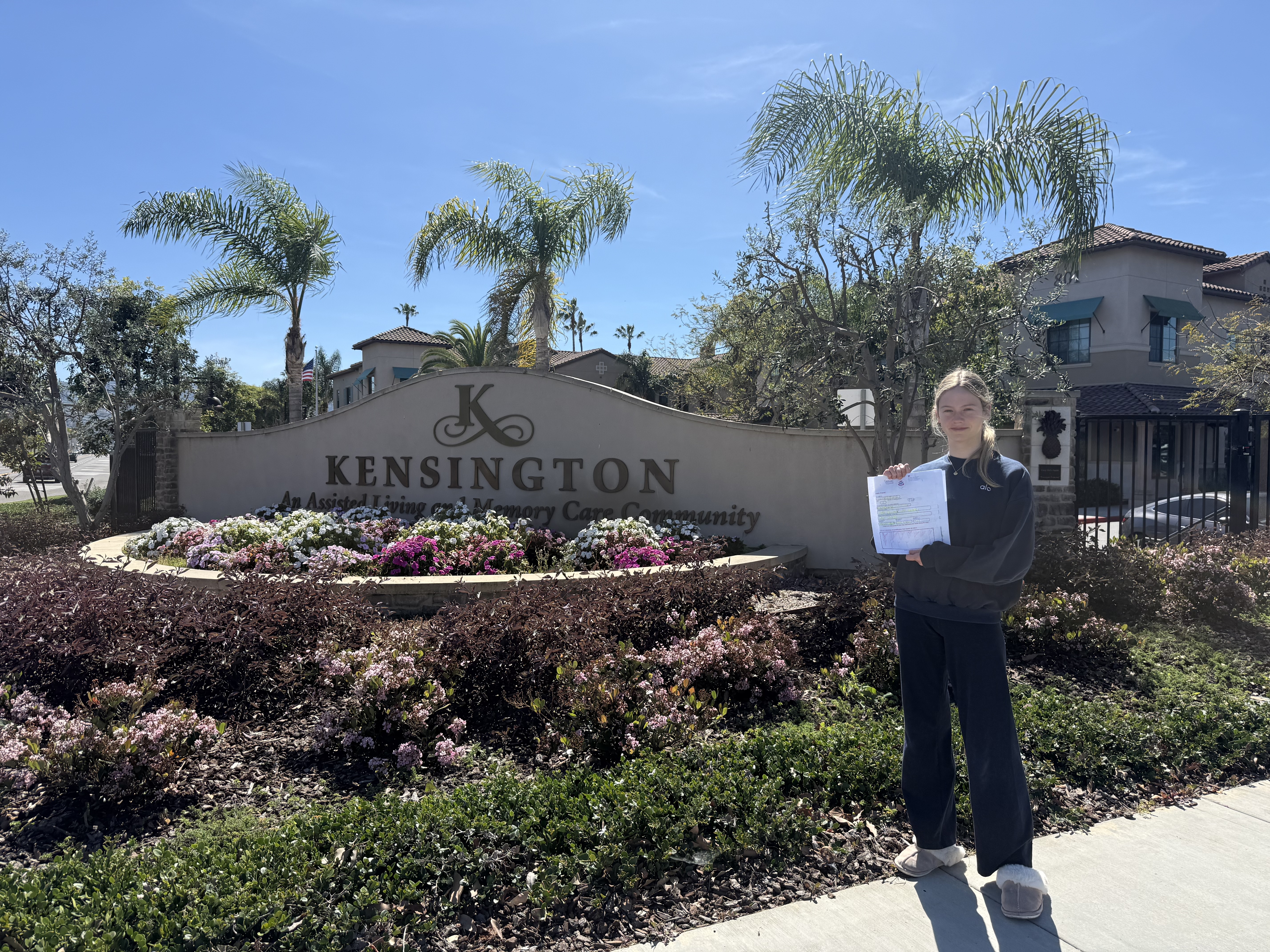 Grace outside The Kensington Redondo Beach