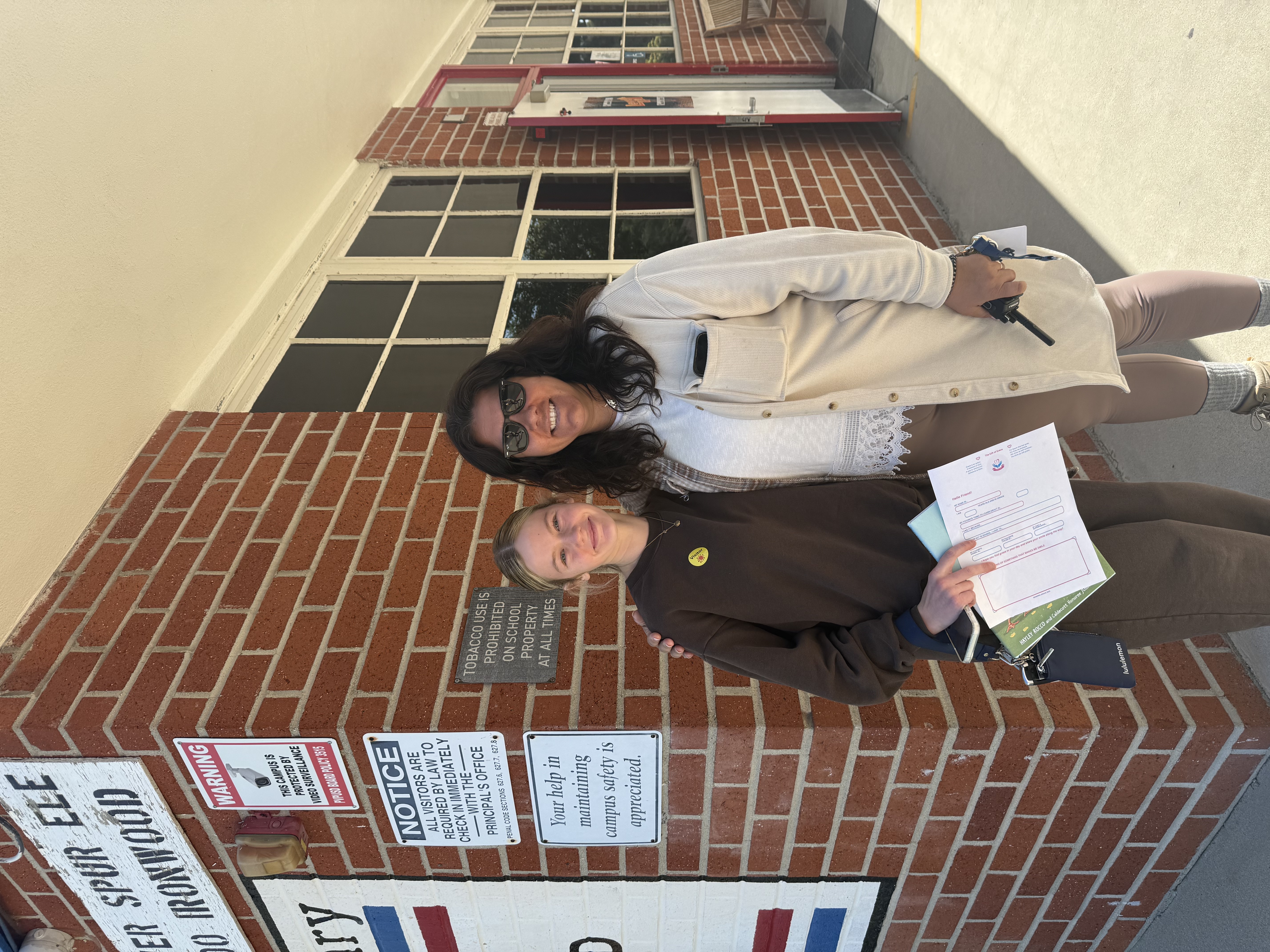 Grace with Ms. Arjasbi, Principal of Silver Spur Elementary