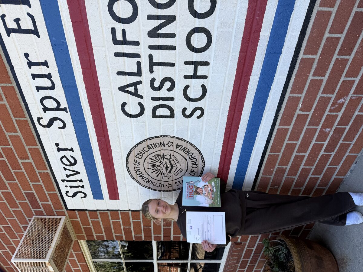 Grace at Silver Spur Elementary with Sending Grace materials